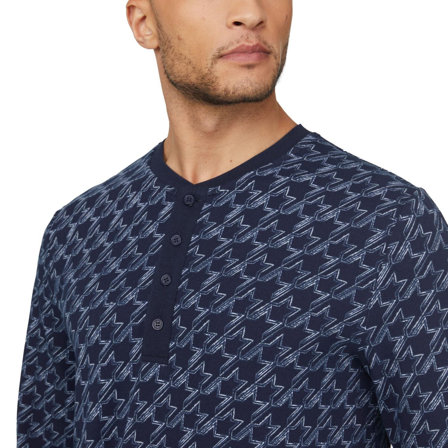 Chandail Henley à manches longues pour hommes avec imprimés chevrons Mexx