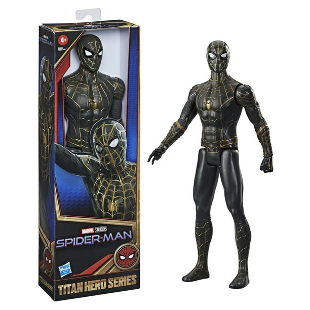 Marvel Spider-Man Titan Hero Series, figurine Spider-Man en costume noir et  or de 30 cm inspirée du film de Spider-Man, enfants dès 4 ans 
