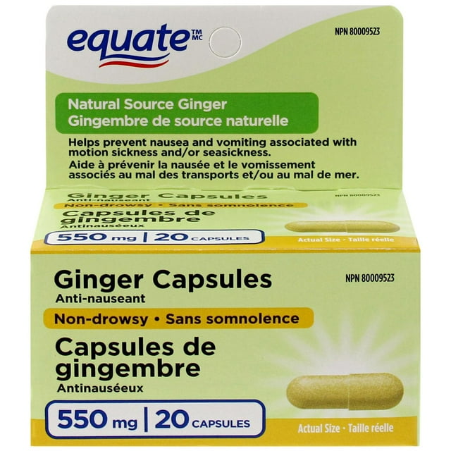 Equate Ginger Capsules, 550 mg