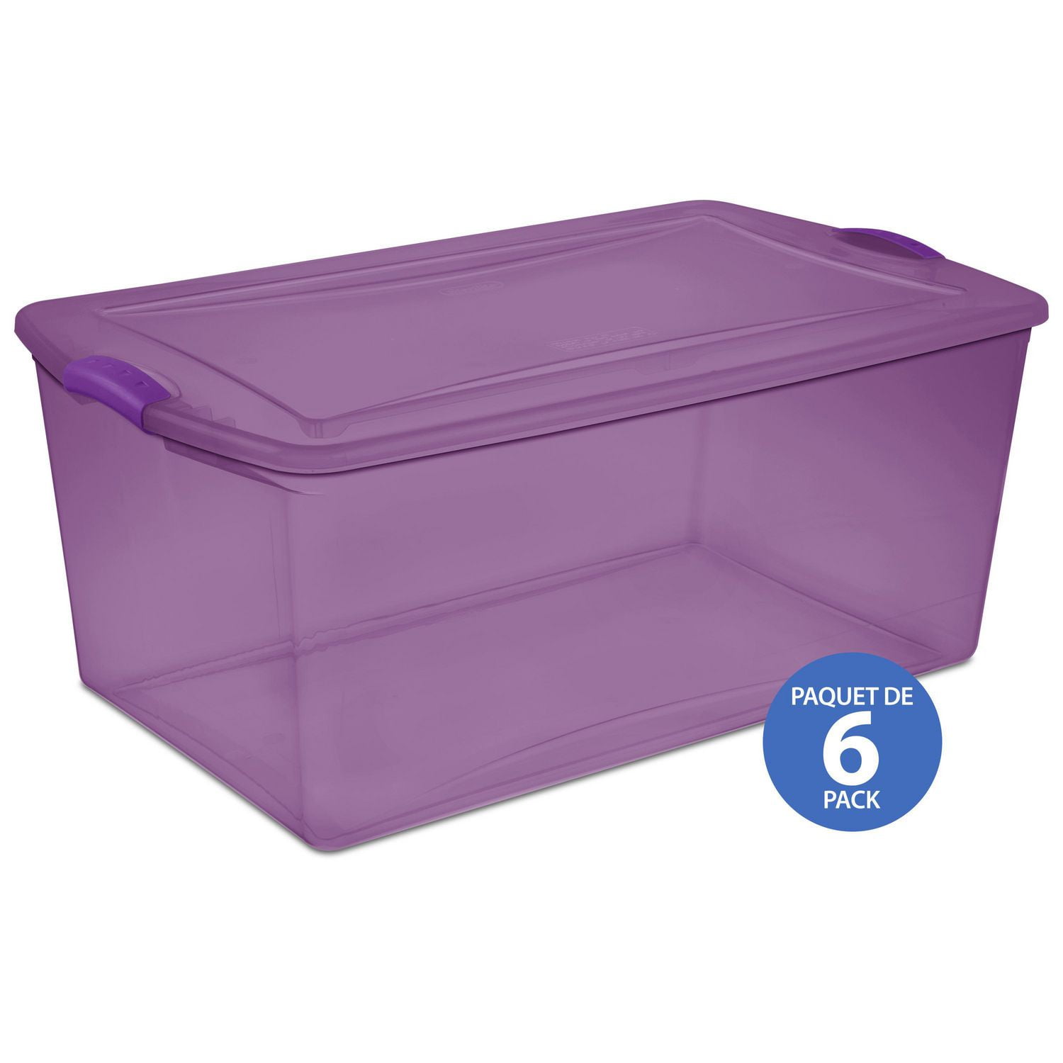 Sterilite 62L Latch Box Purple 6PK Walmart Canada