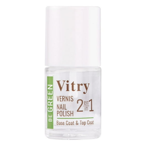 Vitry Be Green nail polish 2 in 1 base coat & top coat, Nail Polish 10mL