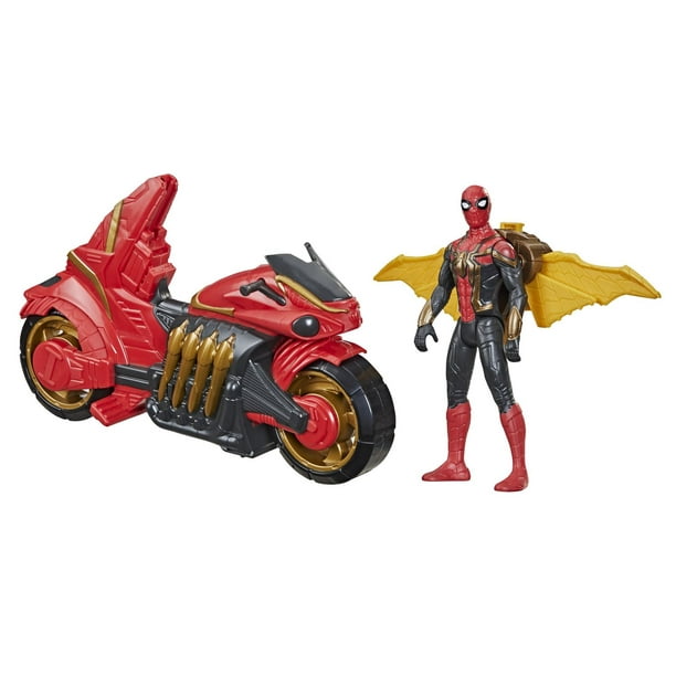 Marvel Spider-Man, Super arachno-moto avec figurine Spider-Man ailée  amovible, dès 4 ans : : Jeux et Jouets