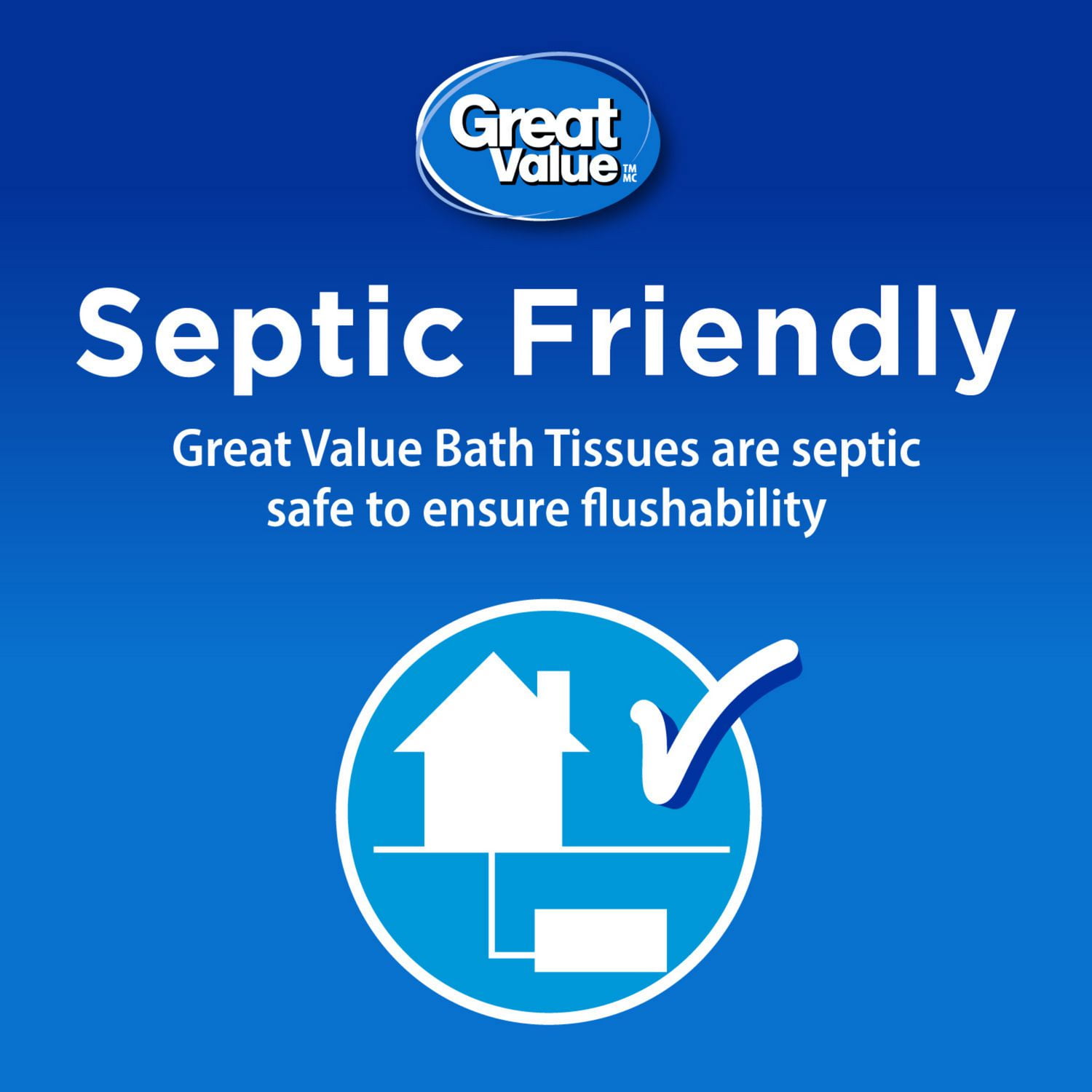 Great Value, Septic Safe Toilet Paper, 30 Family equal 100 rolls