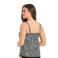 thumbnail image 2 of Krista Women's V Neck Mesh Tiered Ruffle Tankini Swim Top, 2 of 7