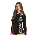 thumbnail image 4 of Krista Women's Full Coverage Floral Long Sleeve Rash Guard Swim Shirt, 4 of 8