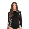 thumbnail image 1 of Krista Women's Full Coverage Floral Long Sleeve Rash Guard Swim Shirt, 1 of 8