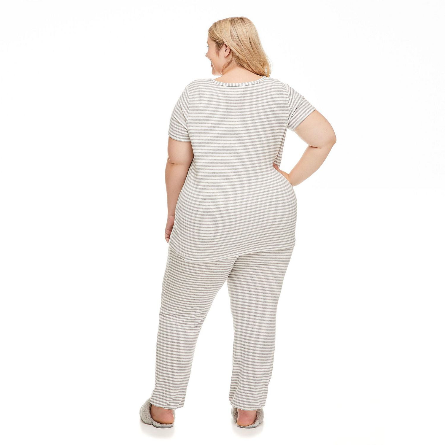 George Plus Women's Hacci Jersey Tee and Jogger 2-Piece Set