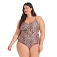 thumbnail image 1 of Krista Plus Women's Asymmetrical Twist Front One Piece Swimsuit, 1 of 7
