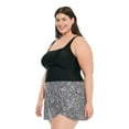 thumbnail image 3 of Krista Plus Women's Square Neck One Piece Swim Dress with Printed A-Line Skirt, 3 of 4