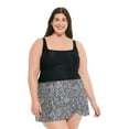thumbnail image 1 of Krista Plus Women's Square Neck One Piece Swim Dress with Printed A-Line Skirt, 1 of 4