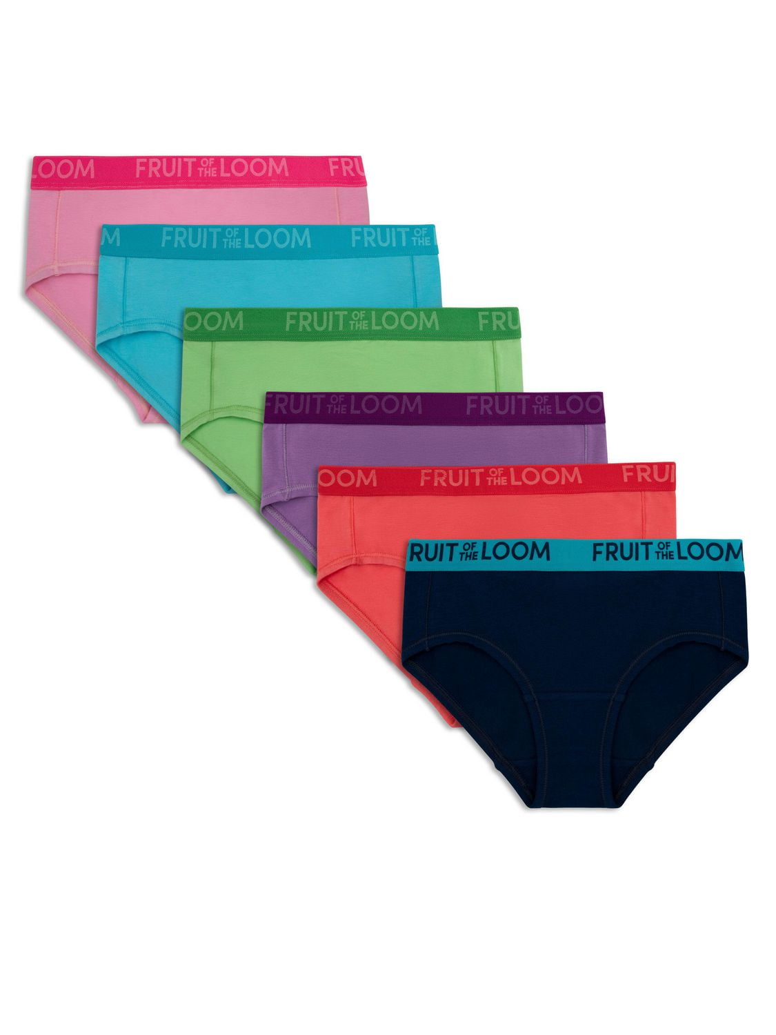 Girls' ENERGIZE Cotton Stretch Brief, Assorted pack of 6