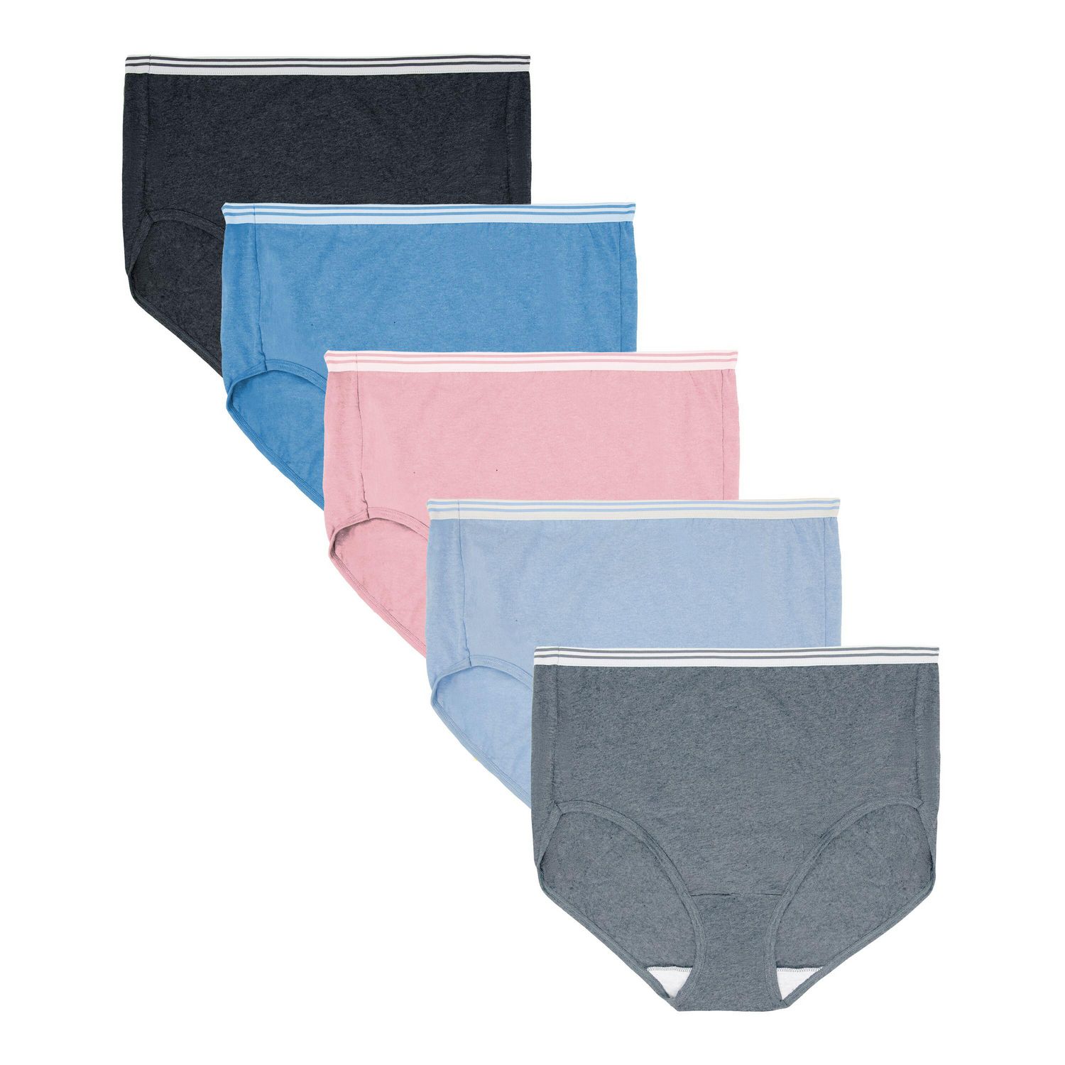 Slips chinées assorties Fruit of the loom Fit for Me pour femmes, paquet de 5