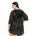 thumbnail image 2 of Krista Plus Women's Hooded Mesh Cover-Up Swimwear Lightweight Beachwear, 2 of 4