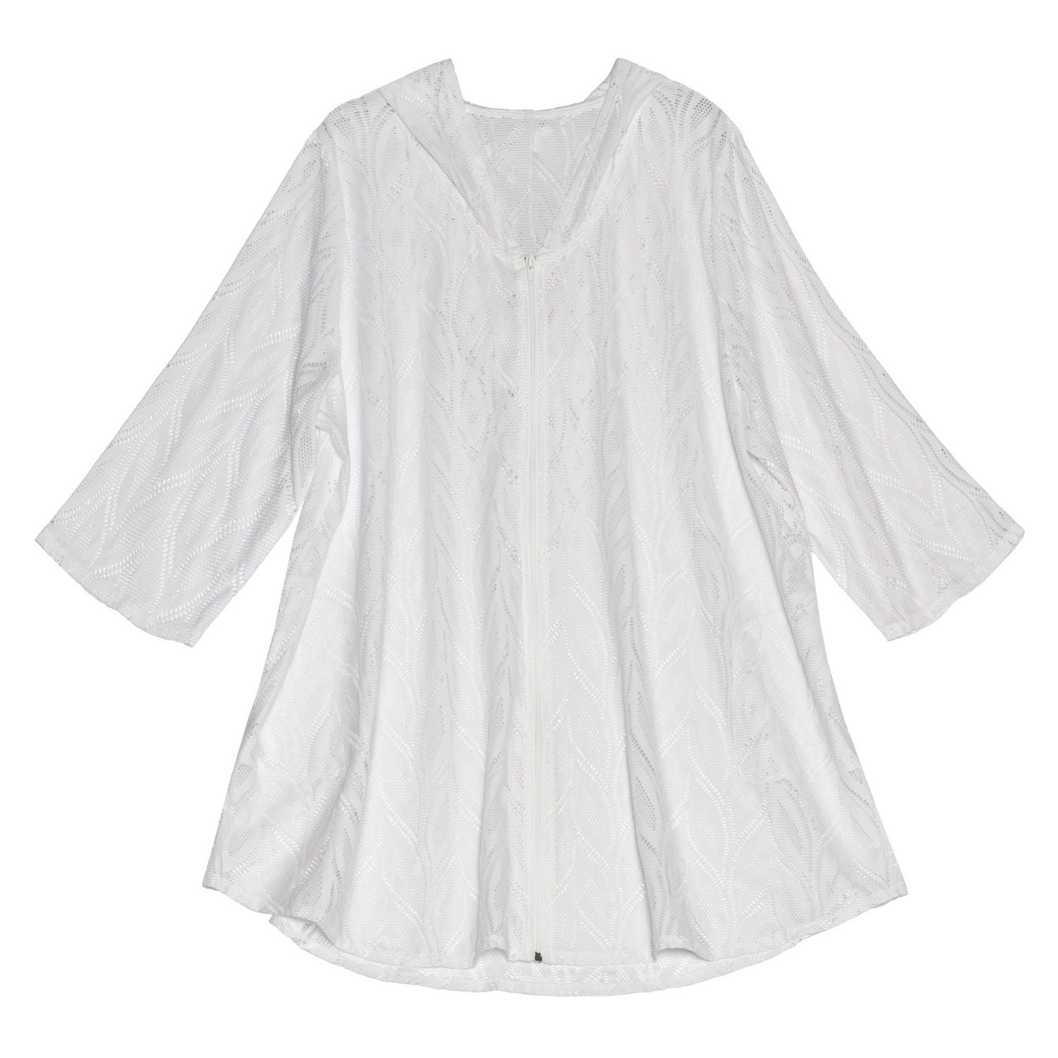 Krista Plus Women's Hooded Mesh Cover-Up Swimwear Lightweight Beachwear