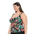 thumbnail image 2 of Krista Plus Women's Crossover Sweetheart Neckline Tankini Swim Tops, 2 of 4