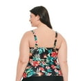 thumbnail image 3 of Krista Plus Women's Crossover Sweetheart Neckline Tankini Swim Tops, 3 of 4
