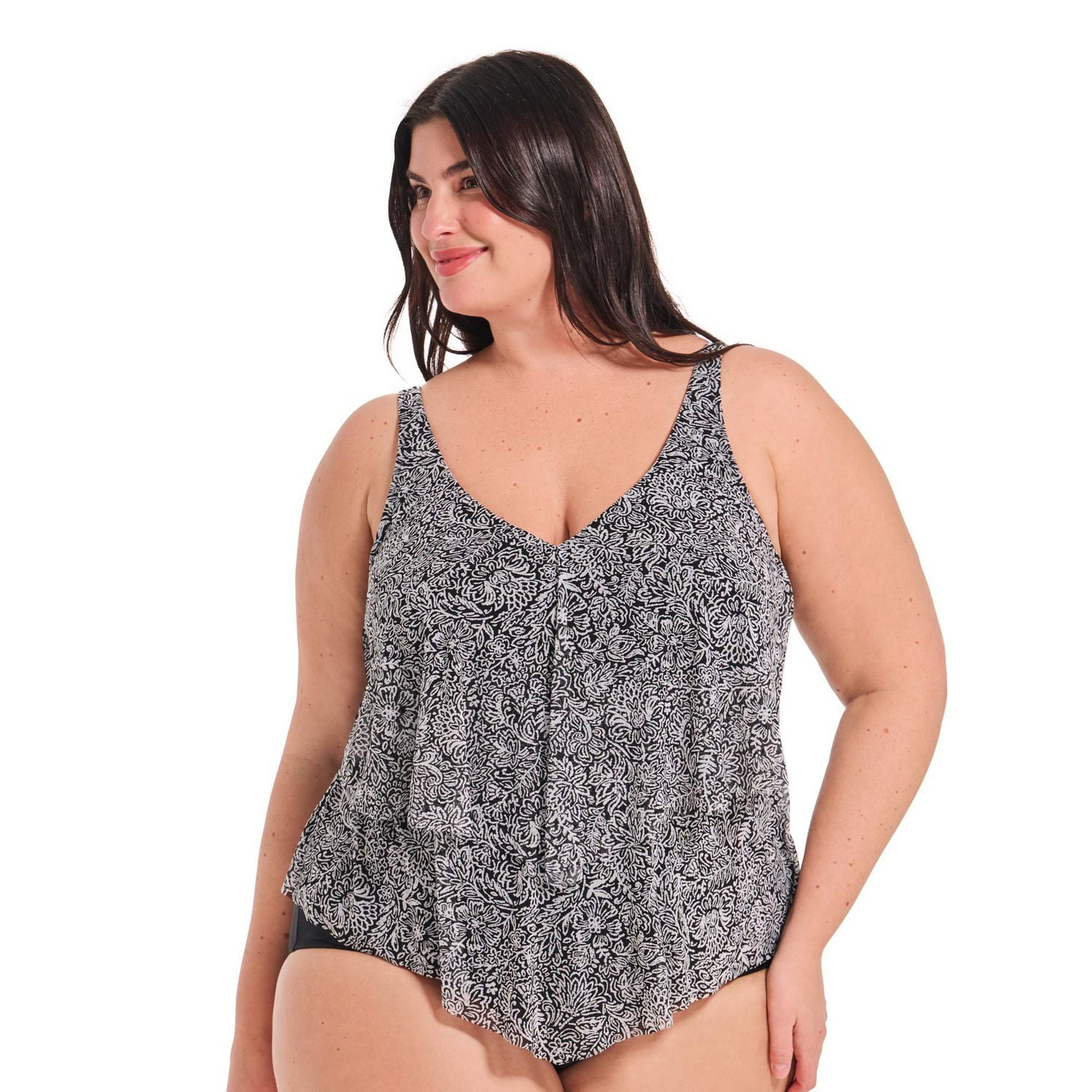 plus size ruffle top swimsuit