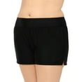 thumbnail image 1 of Krista Plus Women's Full Coverage Black Swim Boyshorts Swim Bottoms, 1 of 3