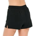 thumbnail image 2 of Krista Women's Black High-Waist Tactel Drawstring Swim Shorts Bottom, 2 of 6