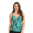 thumbnail image 1 of Krista Women's V Neck Crossover Tankini Swim Top, 1 of 8