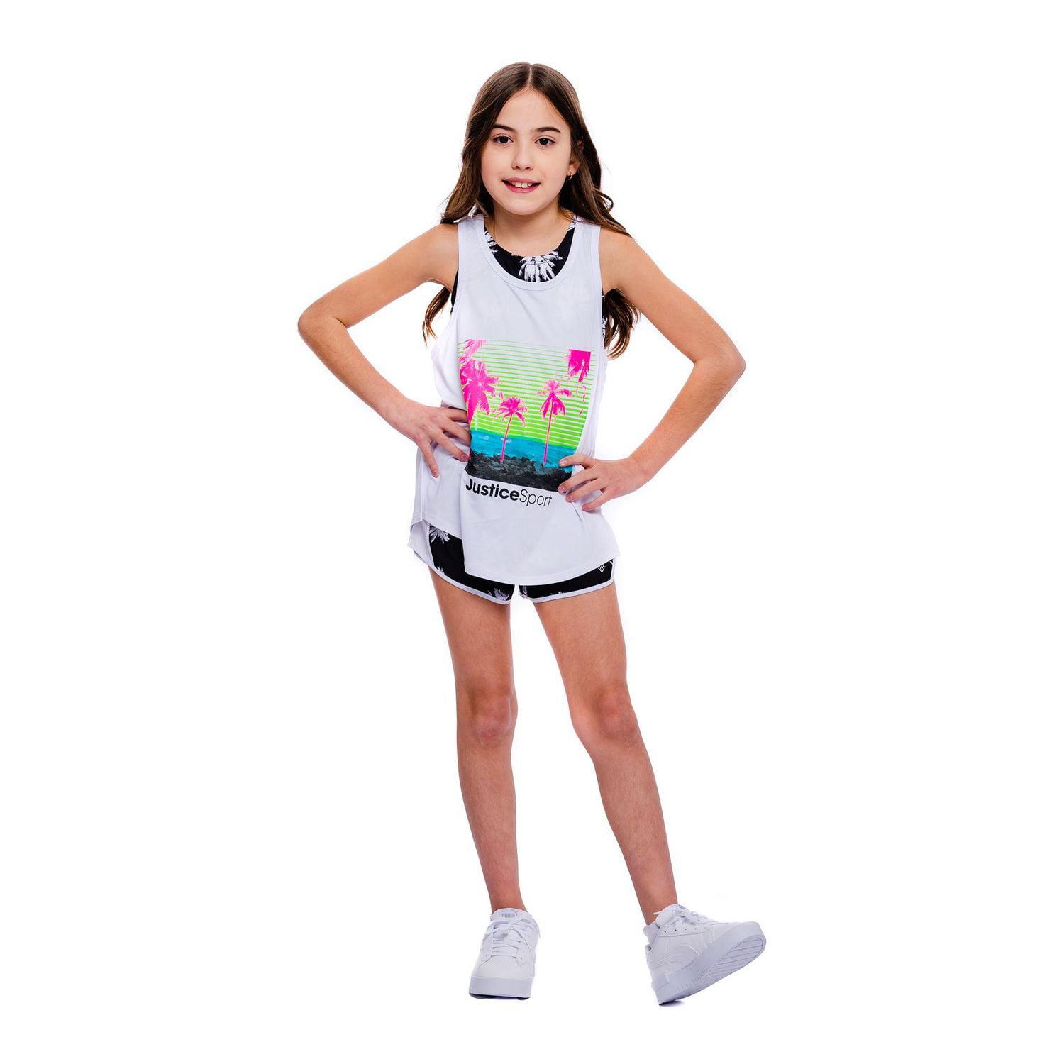 Short Justice Palm Trees pour fille
