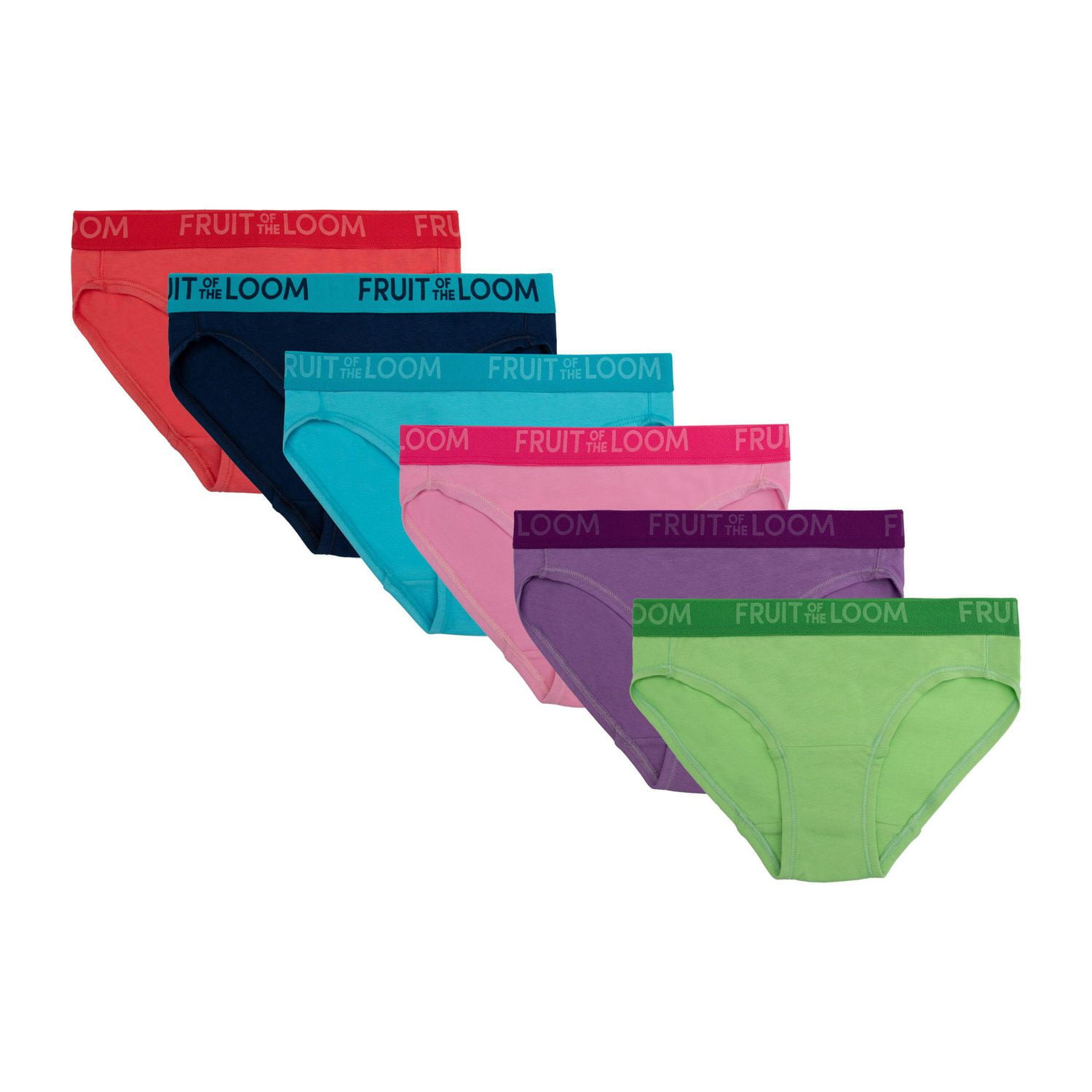 Girls' ENERGIZE Cotton Stretch Bikini, Assorted 6 pack