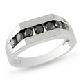 thumbnail image 1 of Asteria 10 K White Gold 1ct Black Diamond Men's Ring, 1 of 7