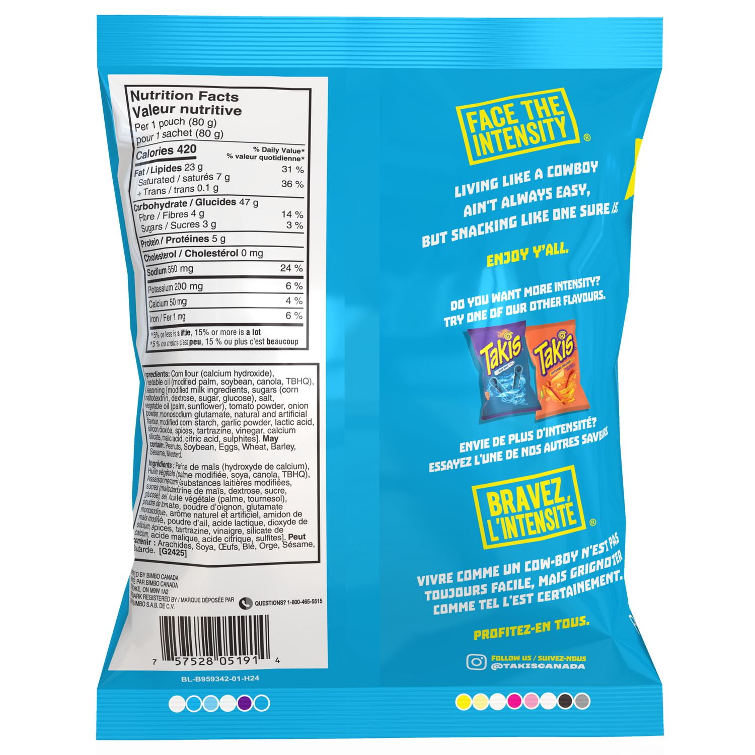 Takis Buckin' Ranch, Ranch Flavoured Rolled Tortilla Chips