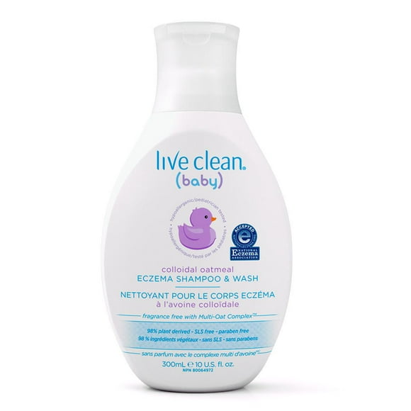 Live Clean Baby Colloidal Oatmeal Eczema Shampoo & Wash, 300 mL