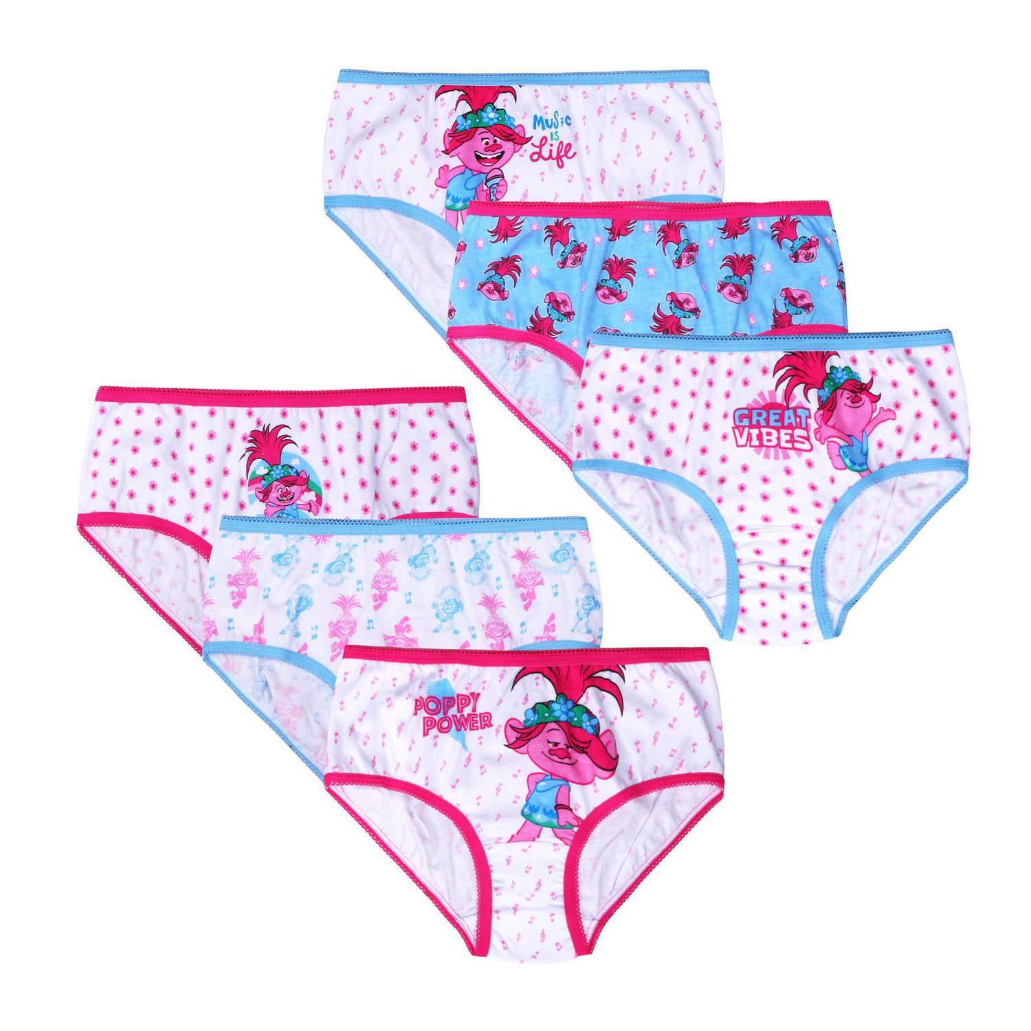 Dreamworks Toddler Girls' Trolls 7 Pack Underwear Panties Size 2T/3T