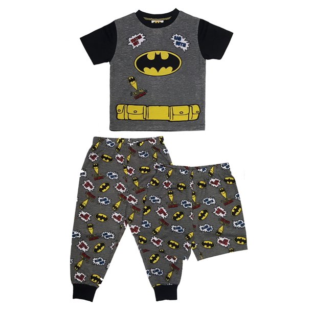 Batman Ensemble de 3 pyjamas à manches courtes pour garçon