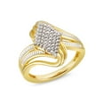 thumbnail image 1 of Quintessential S.Silver Gold Plated with Diamond Fashion Ring, 1 of 1