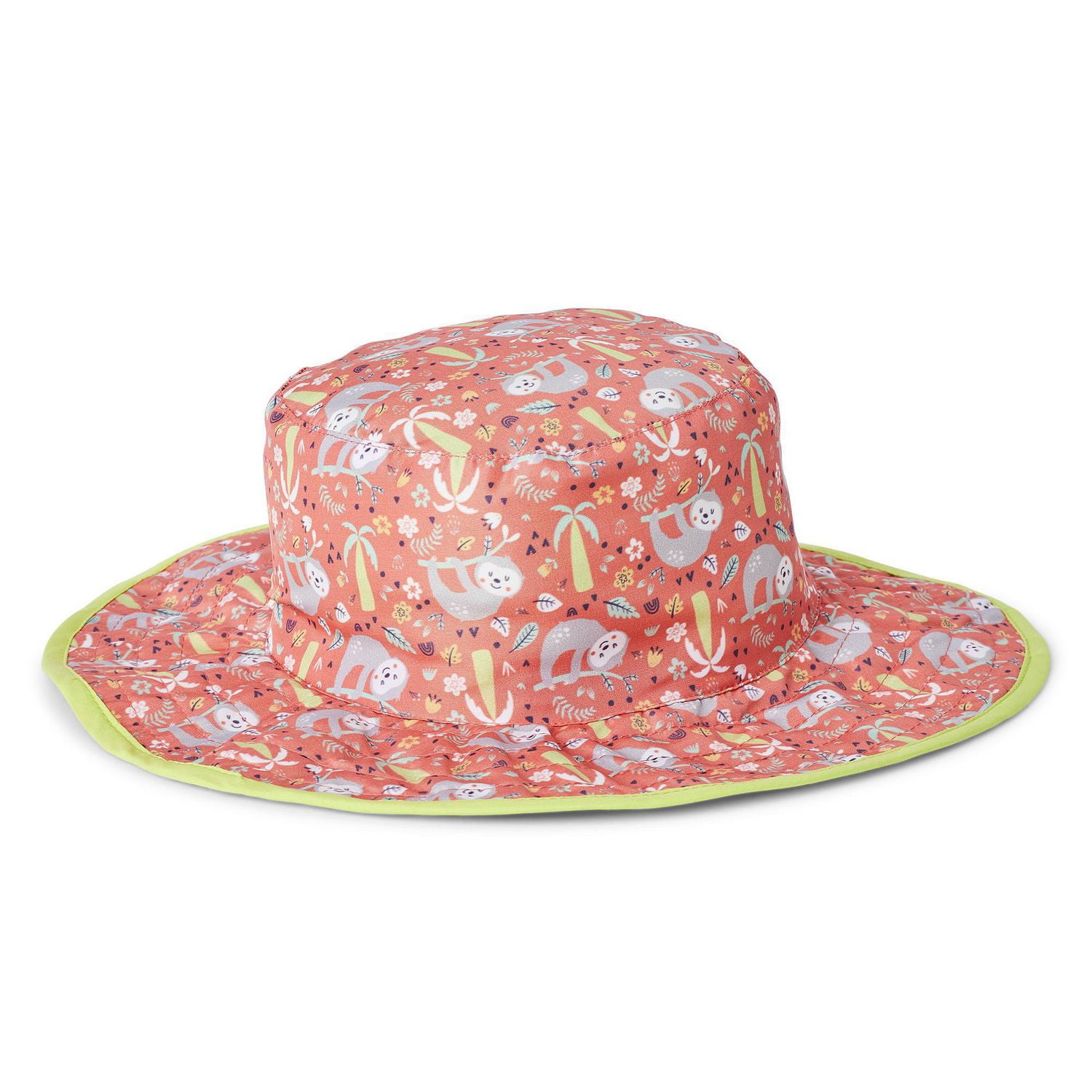 Chapeau de soleil doux réversible avec fermeture velcro George pour petites filles