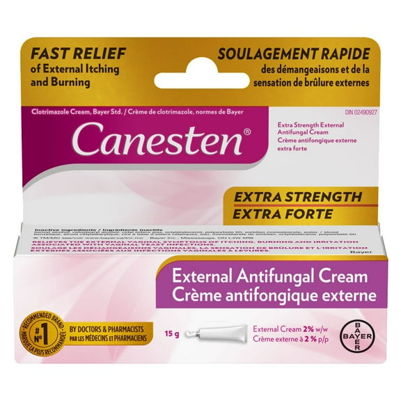 Canesten® Extra Strength External Antifungal Cream for Yeast Infection, Fast Relief from Itching and Burning