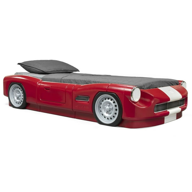 Lit pour enfants en voiture de course turbo - Lit jumeau - Rouge