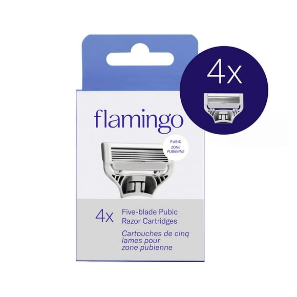 Flamingo Pubic Women’s Razor Blade Refill Cartridges - 4ct, 4x Razor Blade Refills