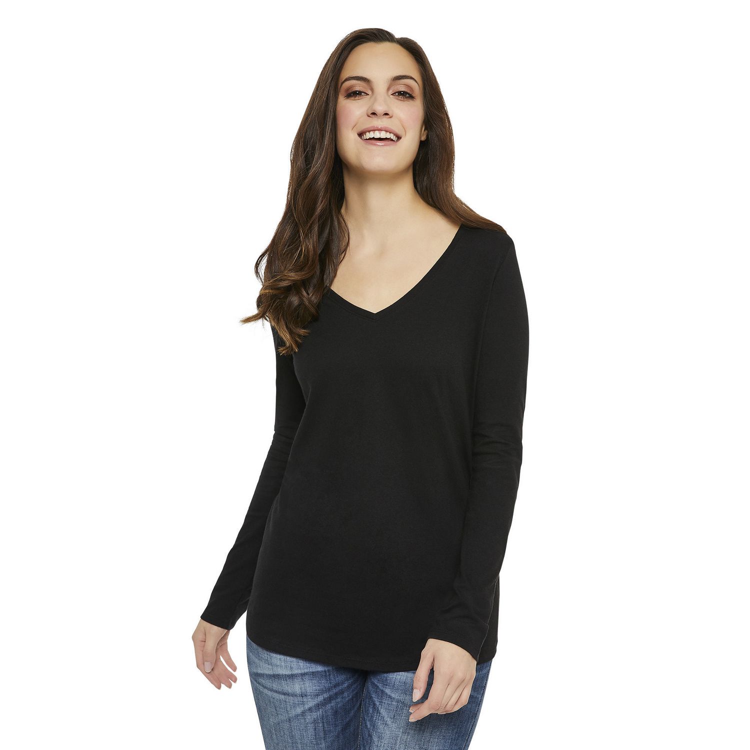 George Women's Long Sleeved V-Neck Tee | Walmart Canada