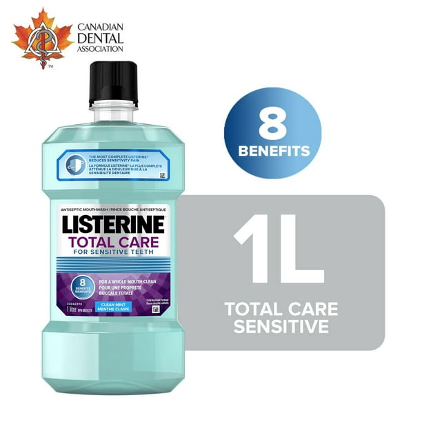 Rince-bouche antiseptique ListerineMD Total CareMD For Sensitive TeethMD 1 l