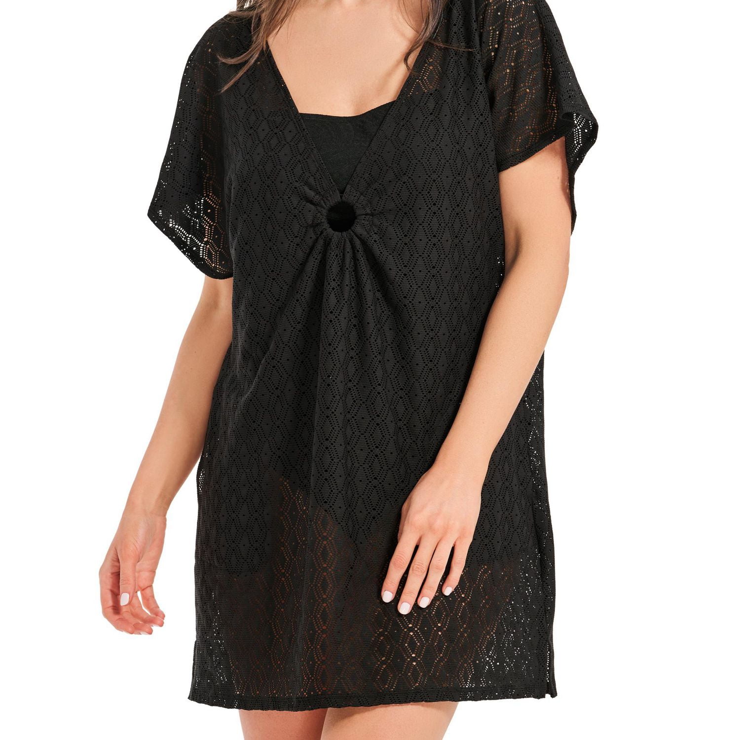 Krista Women's V-Neck Kimono Sleeve Beach Cover-Up Tunic