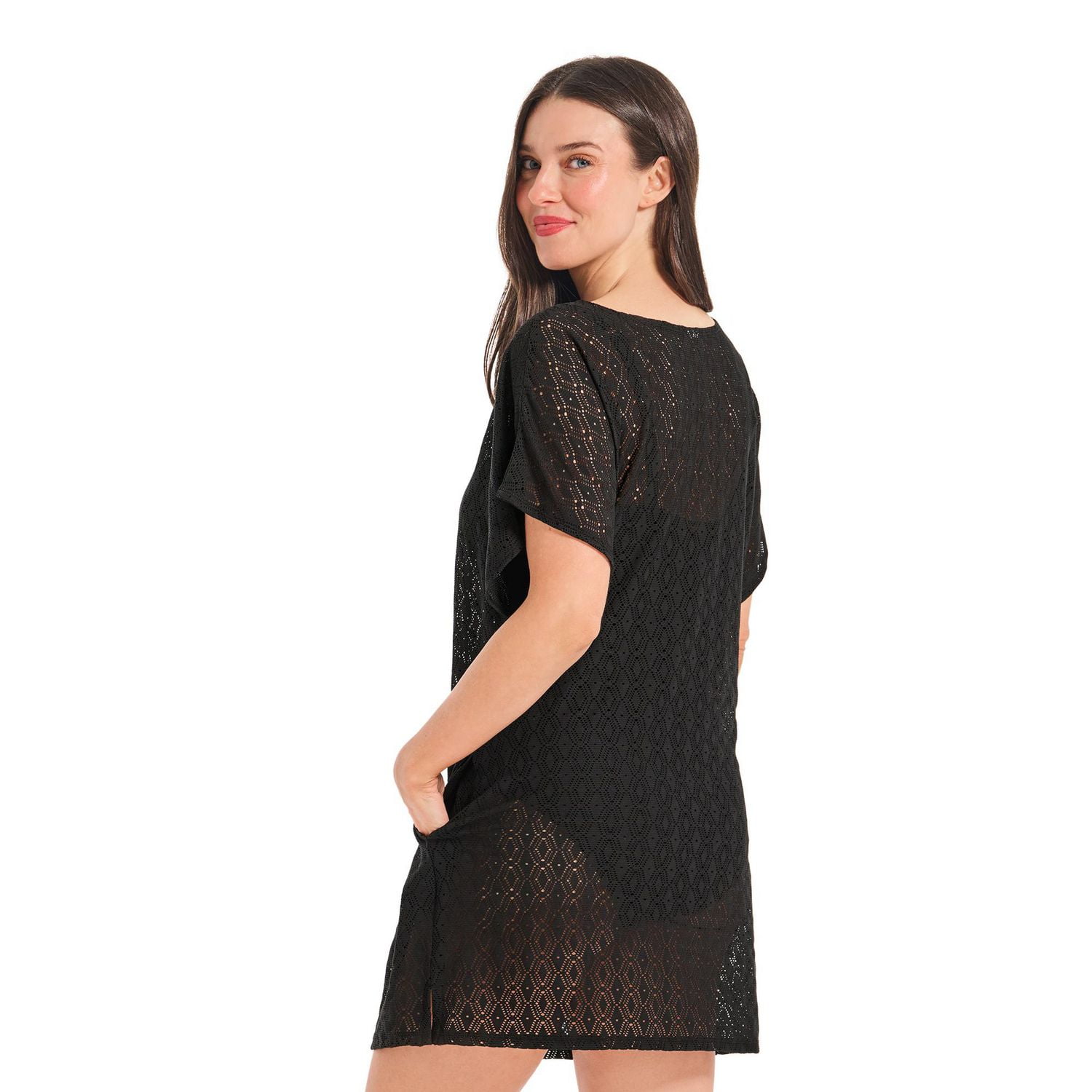 Krista Women's V-Neck Kimono Sleeve Beach Cover-Up Tunic