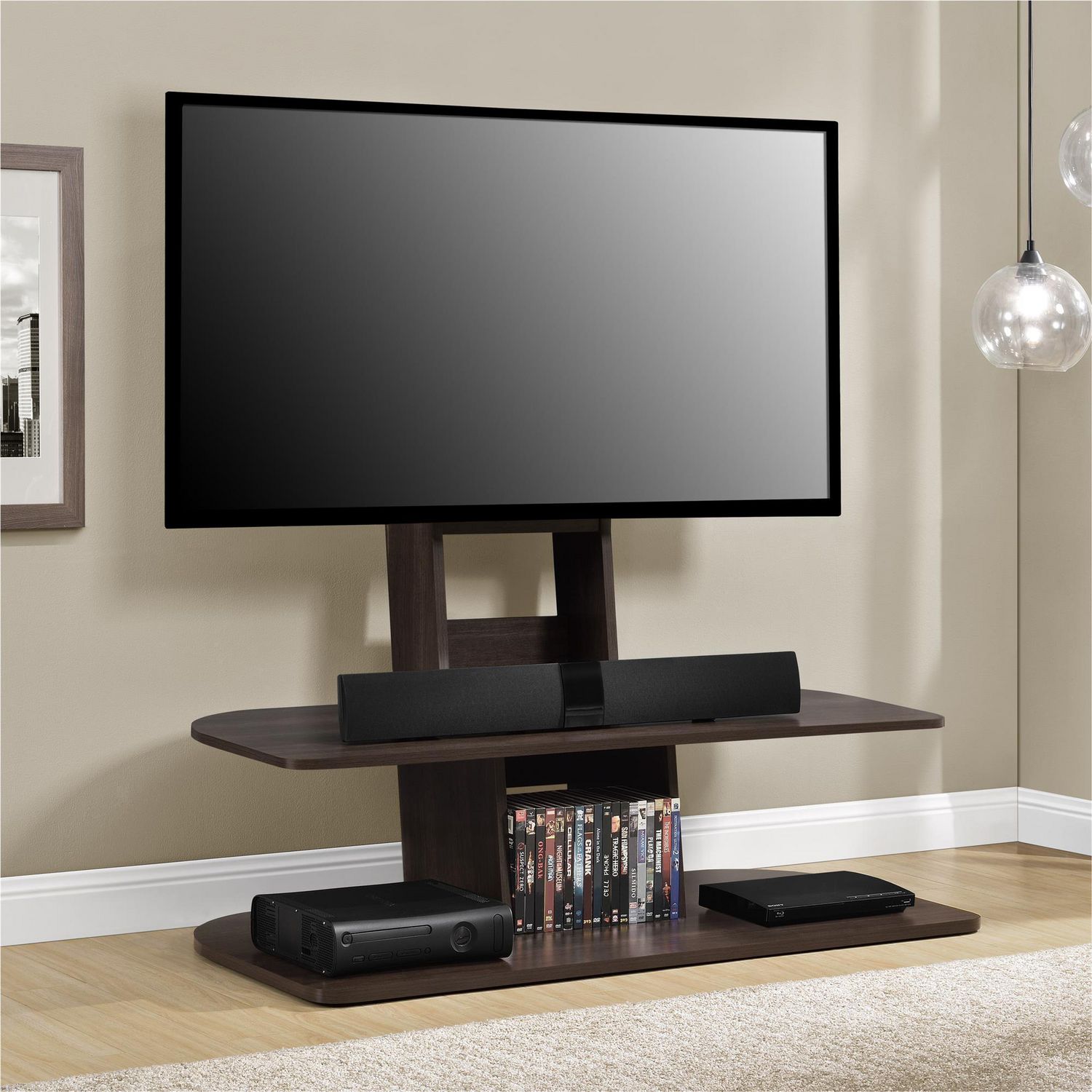 meuble pour televiseur avec support galaxy pour televiseurs allant jusqu a 65 po 165 1 cm noir