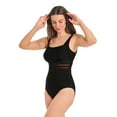 thumbnail image 2 of Krista Women's Square Neck Mesh Panel One Piece Swimsuit, 2 of 8