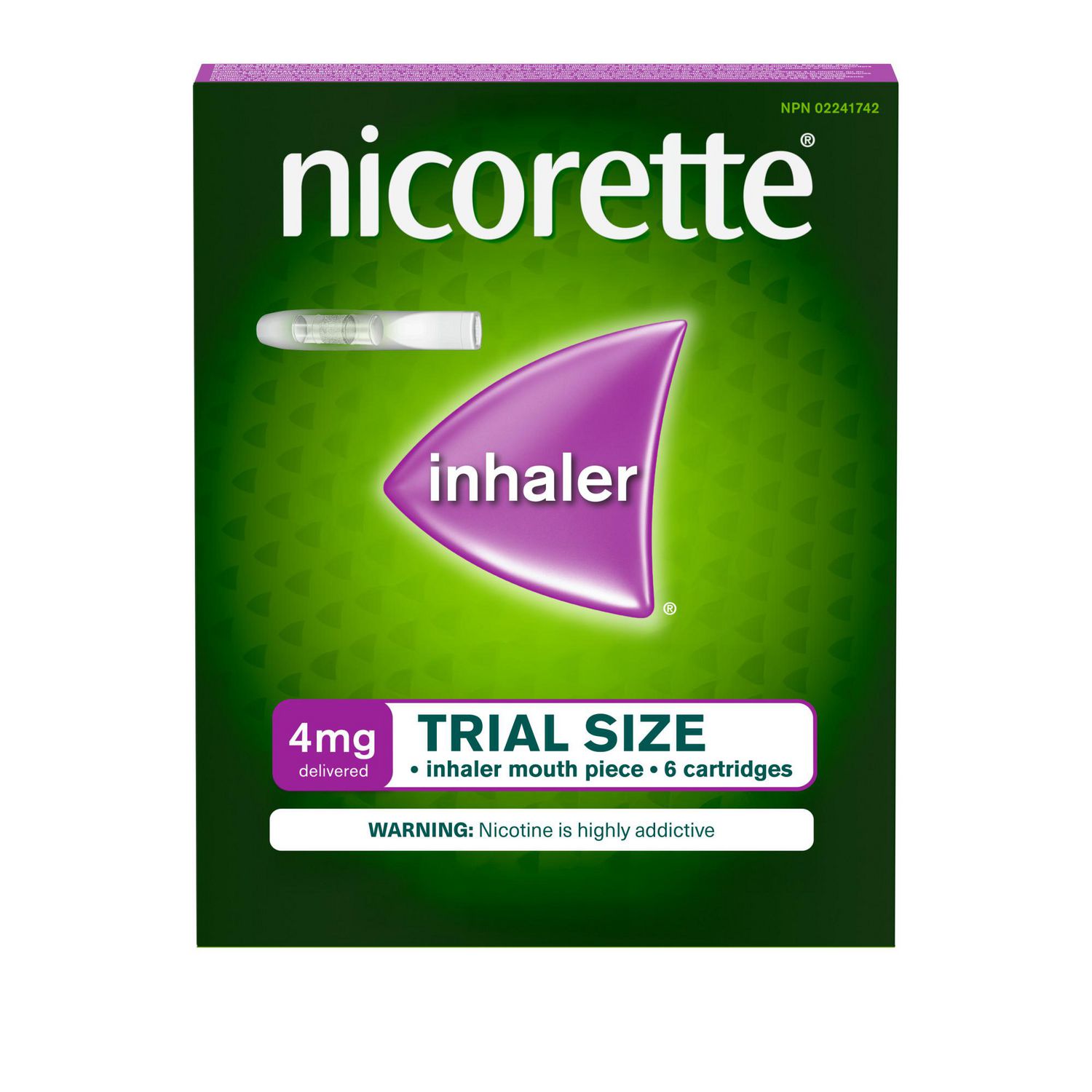 Nicorette Nicotine Inhaler Refills, Inhaler Quit Smoking and Smoking Cessation Aid, NRT Products, 4 mg, 6 Cartridges