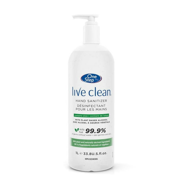 Live Clean One Step Désinfectant pour les mains 1 L, Désinfectant pour les mains