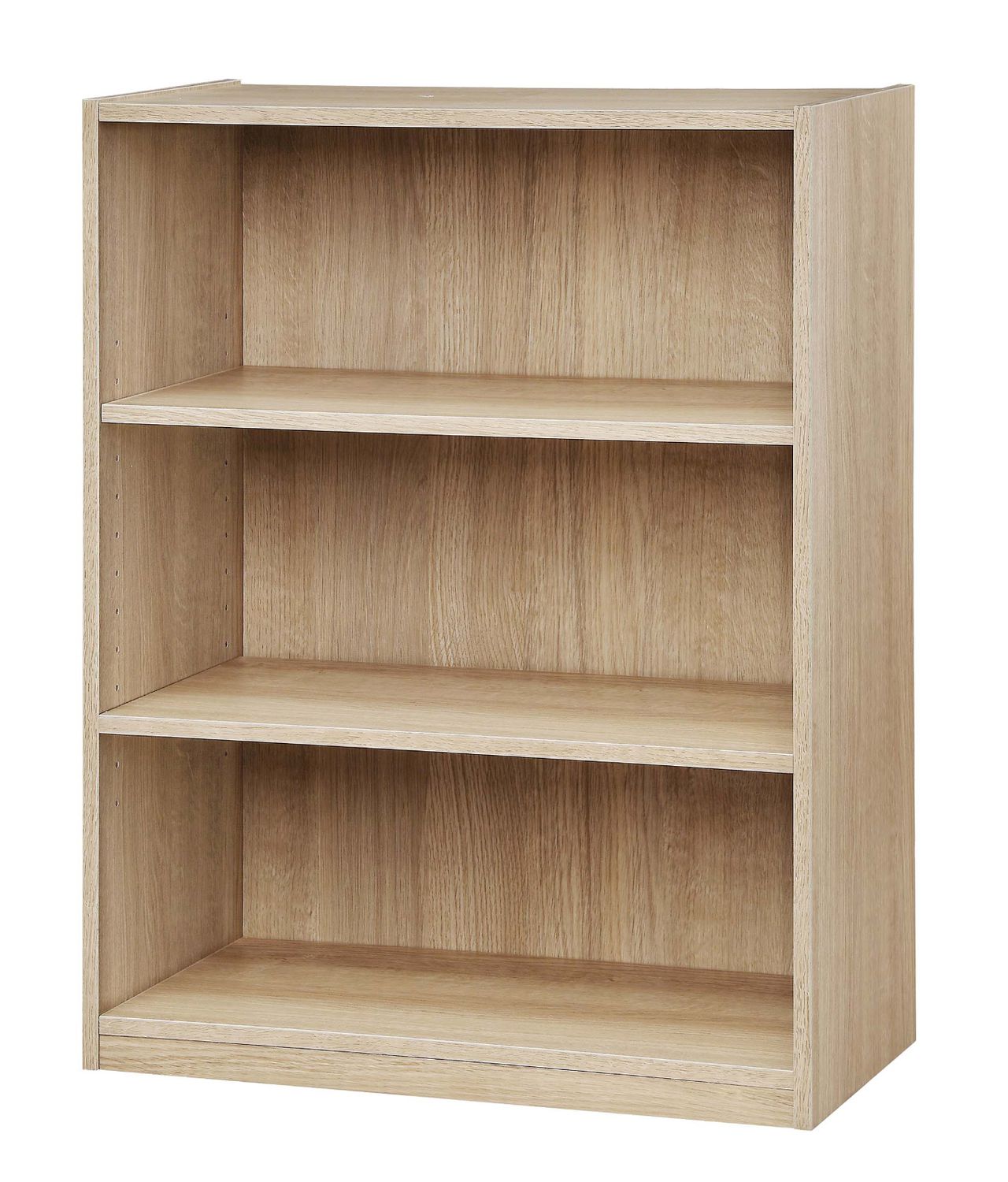 Mainstays 3 Shelf Bookcase True Black, Oak Bookcases With Adjustable Shelves