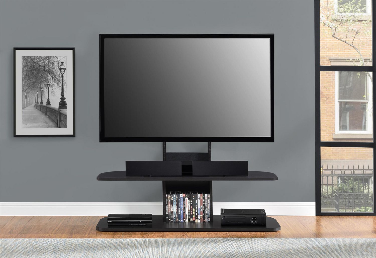 Meuble pour téléviseur avec support Galaxy pour téléviseurs allant jusqu'à  65 po (165,1 cm), Noir 