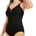 thumbnail image 3 of Krista Women's Textured Strappy V-Neck One Piece Swimsuit, 3 of 7