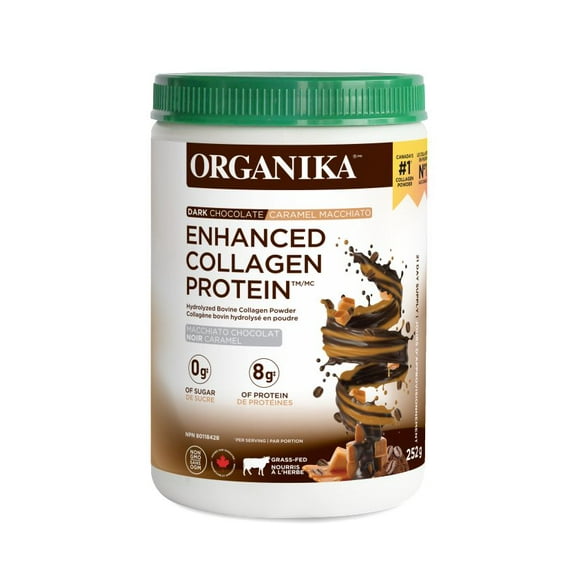 ORGANIKA Protéine de Collagène Améliorée Macchiato Caramel Chocolat Noir