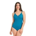 thumbnail image 1 of Krista Women's Textured Strappy V-Neck One Piece Swimsuit, 1 of 7