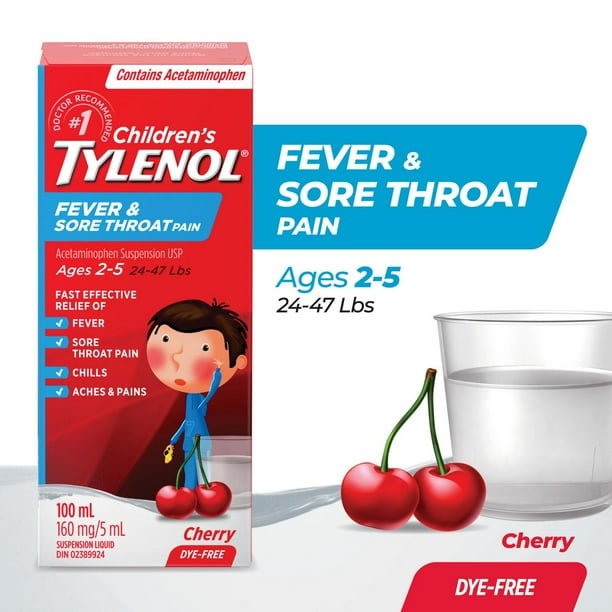TYLENOL® Children's Fever & Sore Throat Pain Suspension Liquid
